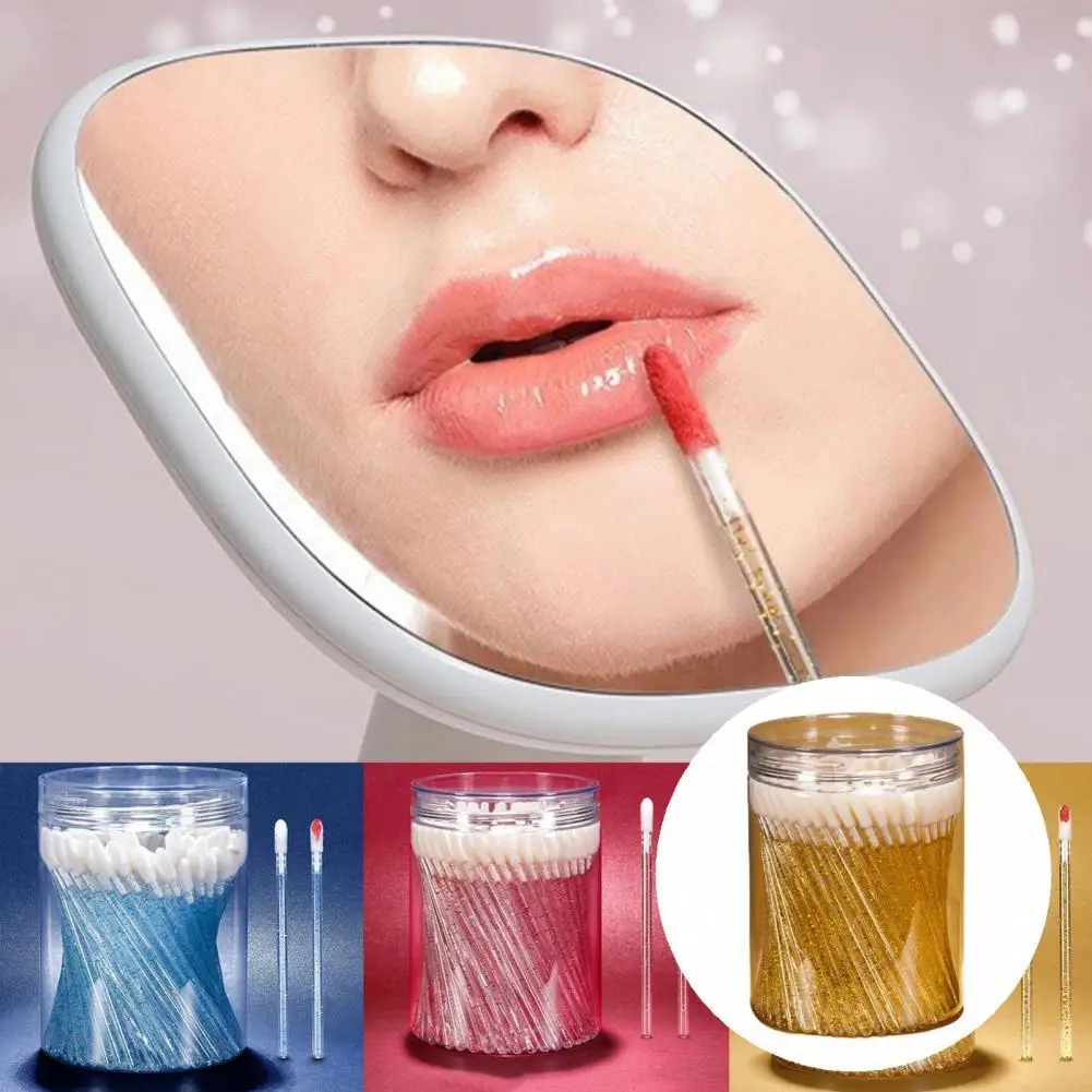 

100Pcs/Box Lip Brush Set Useful Wide Application Rod Lip Brush Lipstick Brush Makeup Tool Eyelash Brushes Lip Stick Brush