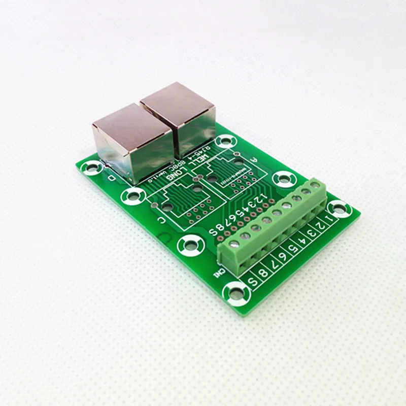 RJ45 8P8C под прямым углом Jack2-Way бусина Breakout Board, клеммный блок, разъем