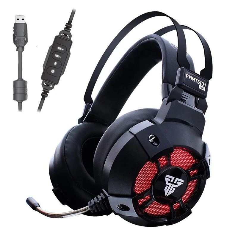 Игровая гарнитура FANTECH 7 1 с объемным звуком игровые наушники шумоподавлением и