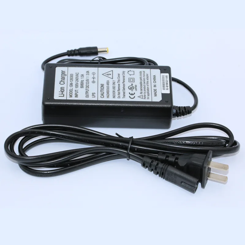

Us 12.6v3a Lipo Li-ion Lithium Ion Battery Smart Charger With 5.5x2.1mm Dc Plug