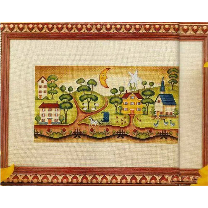 

ZZ234 Countryside DIY Craft Stich Cross Stitch Cotton Fabric Needlework Embroidery Crafts Counted Cross-Stitching Kit