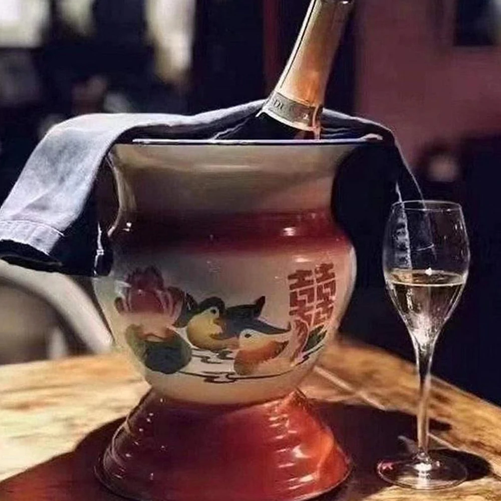 

2021 Hot sale 1960s Chinese Traditional Fruit Basket Champagne Ice Bucket Multi-function Wine container Fruit Basket Flower Pot