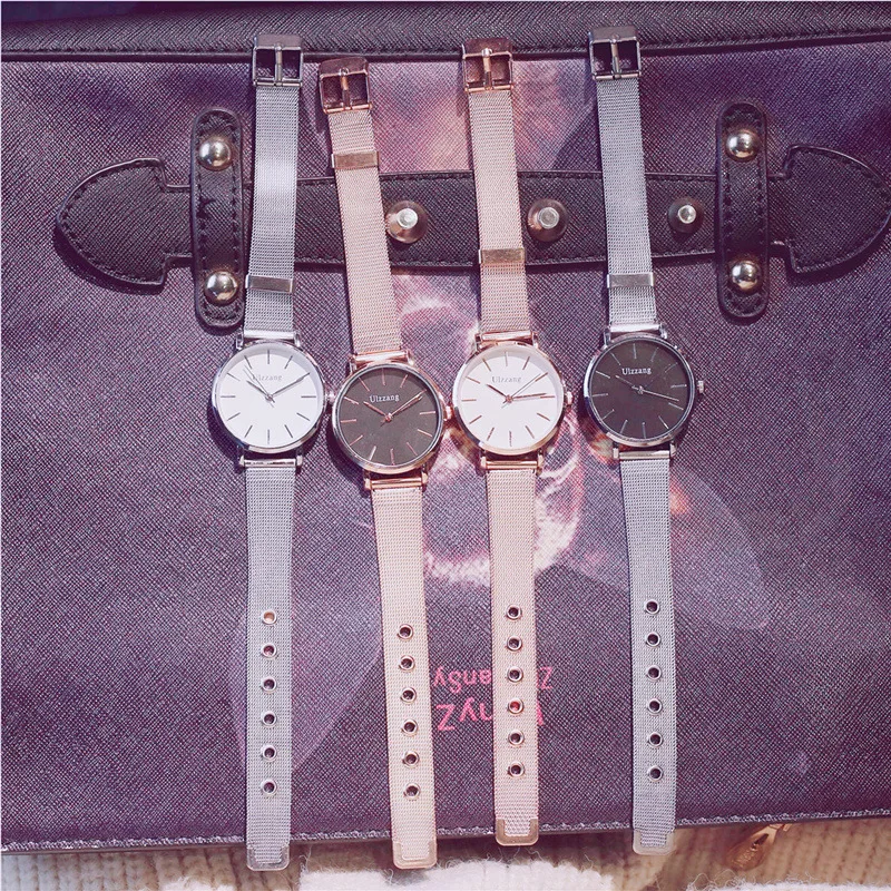 

2020 New Ins Version Of The Simple Trend Rose Gold Ladies Watch Casual Temperament Round Large Dial Steel Wire Belt Women Watch