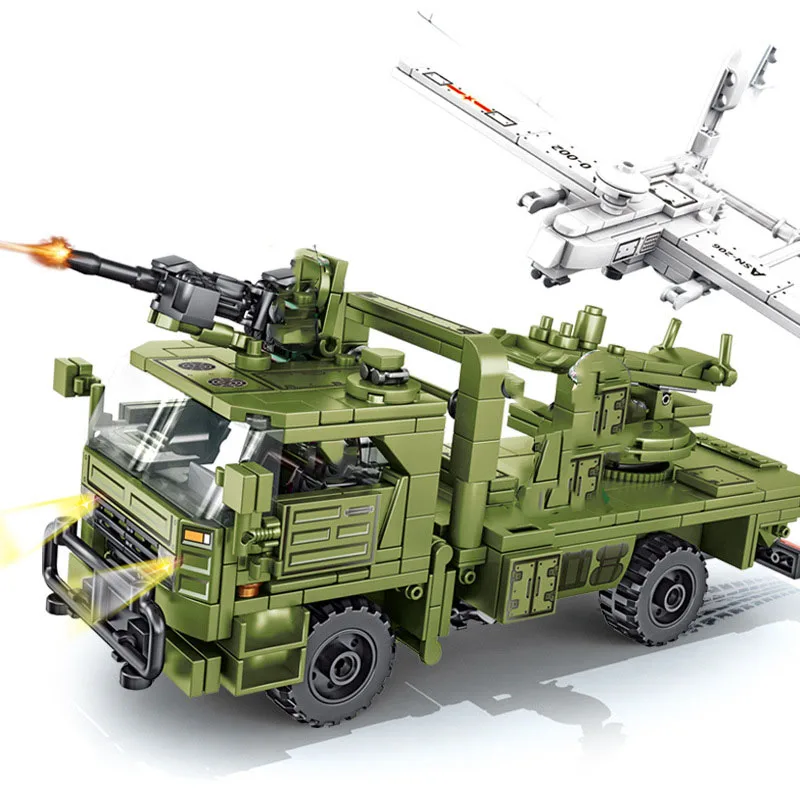 Военная серия мировая война колесный Дрон Запуск модель бронированного