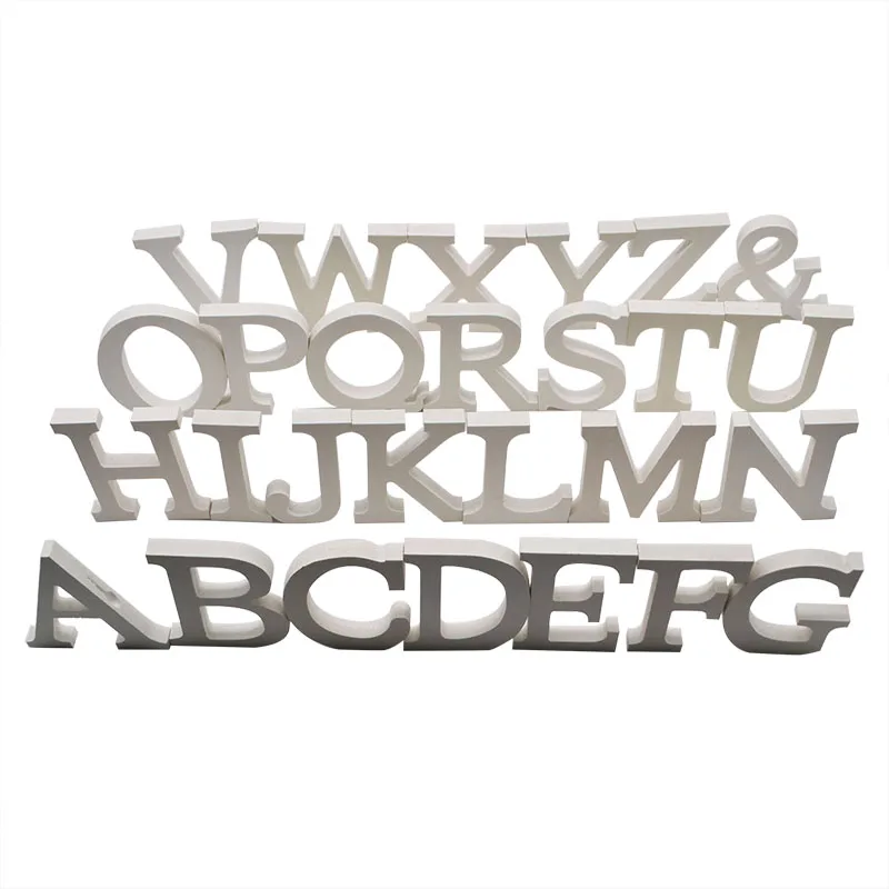 Деревянные деревянные буквы белые английские алфавиты 1 шт. декоративные