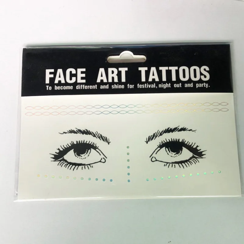 Горячие радужные цветные лазерные серебряные веснушки флэш тату наклейки для