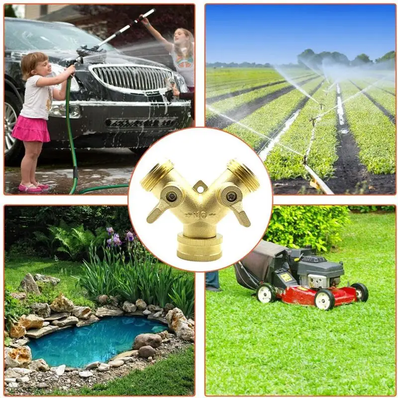 

2 Way Garden Hose Splitter Set Garden Hose Protectors Washers Sealing Tapes for Watering Lawns Yards Plants Pets Car