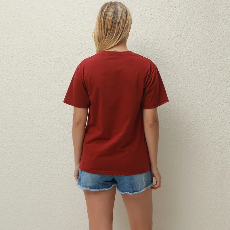 Женская хлопковая Футболка с принтом сердце вина Повседневная забавная футболка