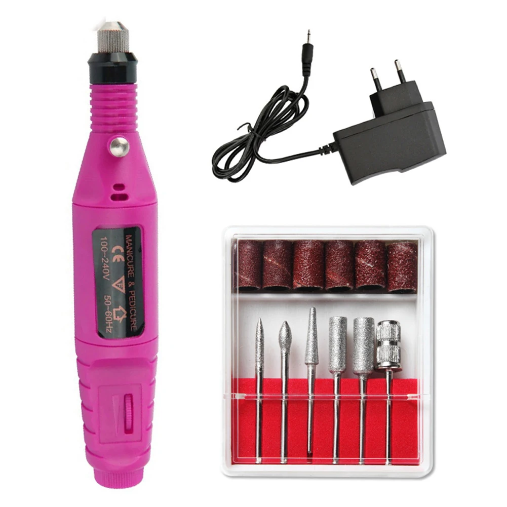 Электрическая мини дрель для дизайна ногтей 1 комплект ручка шлифовальная
