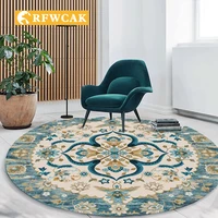 american ethnic style swivel chair sofa round carpet bedroom study rocking chair living room coffee table luxurious round carpet