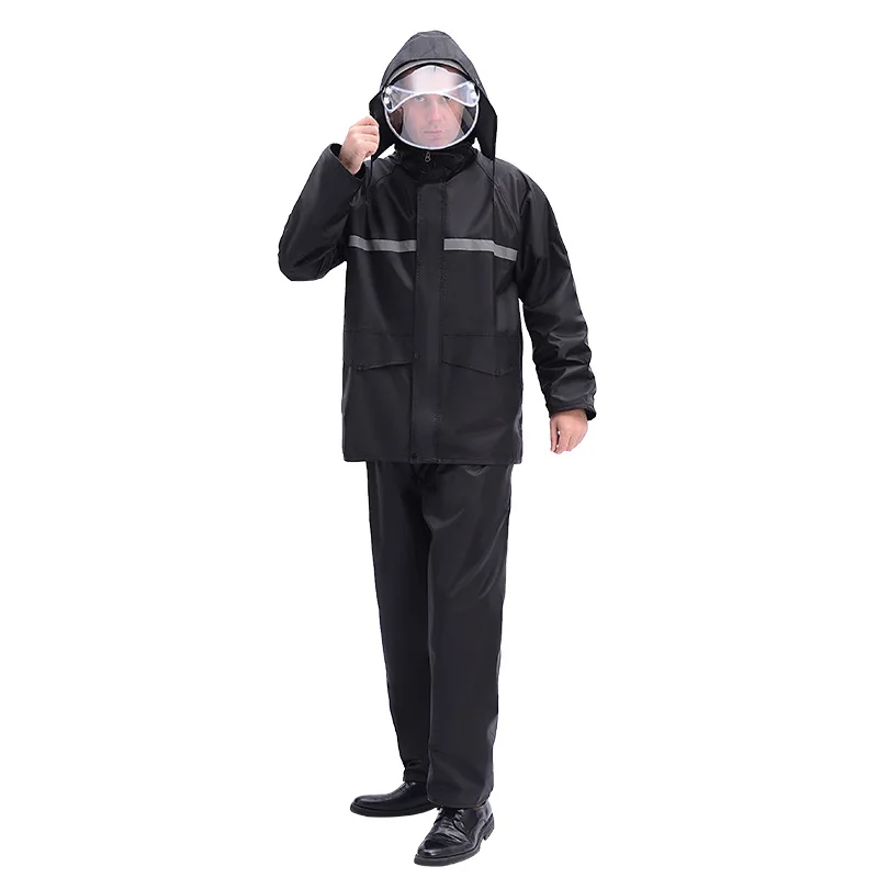

Pants Jacket Raincoat Waterproof Suit Thick Motorcycle Bike Raincoat Waterproof Hat Chubasquero Hombre Poncho Rain Clothes DL60Y