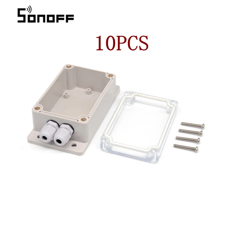 10PCS SONOFF 10 шт. IP66 Водонепроницаемая Крышка Распределительной Коробки корпус водонепроницаемый корпус Поддержка Sonoff Basic/RF/Dual/Pow умный дом - Комплект: 10PCS