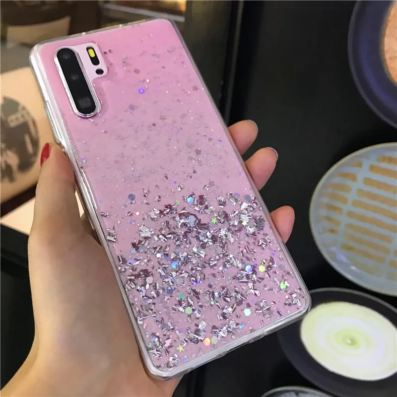 Блестящие Фольга чехол со звездами для huawei P30 P20 P10 Коврики 20 lite Pro Honor 10 8X9 V10 V20 20i Nova 2s 3 3i 4 Y9 P Smart плюс
