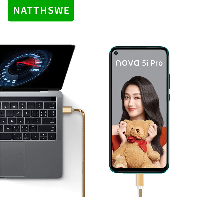NATTHSWE type C USB Золотой Серебряный черный кабель для передачи данных нейлоновая