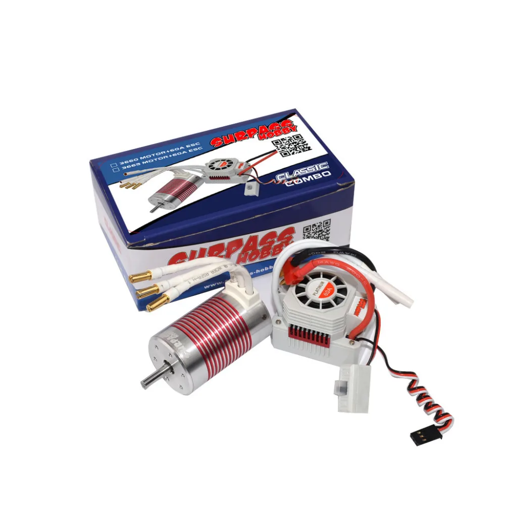 Surpass Hobby Platinum Waterproof 3660 4300/3800/3300/2600 кв бесщеточный двигатель с 60A ESC Kit для 1/10 RC Car Truck