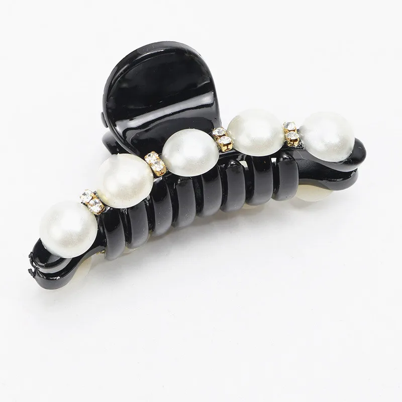 

Black Big Rhinestone Hairpins for Women Pearl Hair Clips Crab Hair Claws for Girls Barrettes Headwear Hair Pins Accessories