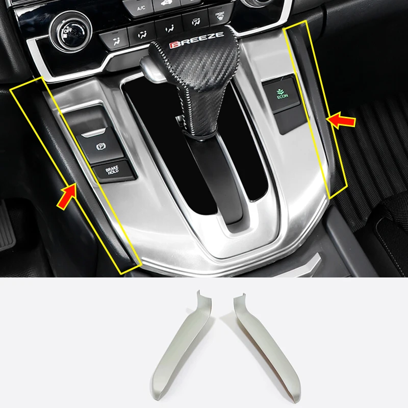 

ABS Matte/Red For HONDA CR-V CRV 2017-2020 Accessories Car gear shift knob side decoration strip Cover Trim Sticker Car Styling
