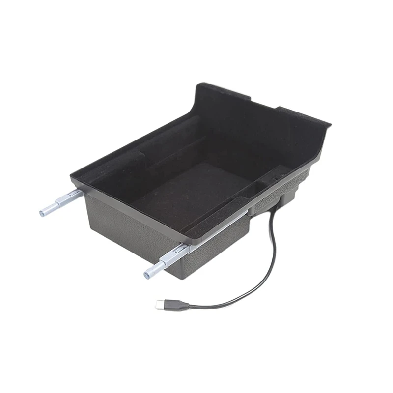 

Center Consoles Armrest Storage Box USB Type C Hub Connections for Tesla Model 3 Model Y 2021 Accessories (ABS Flocking)