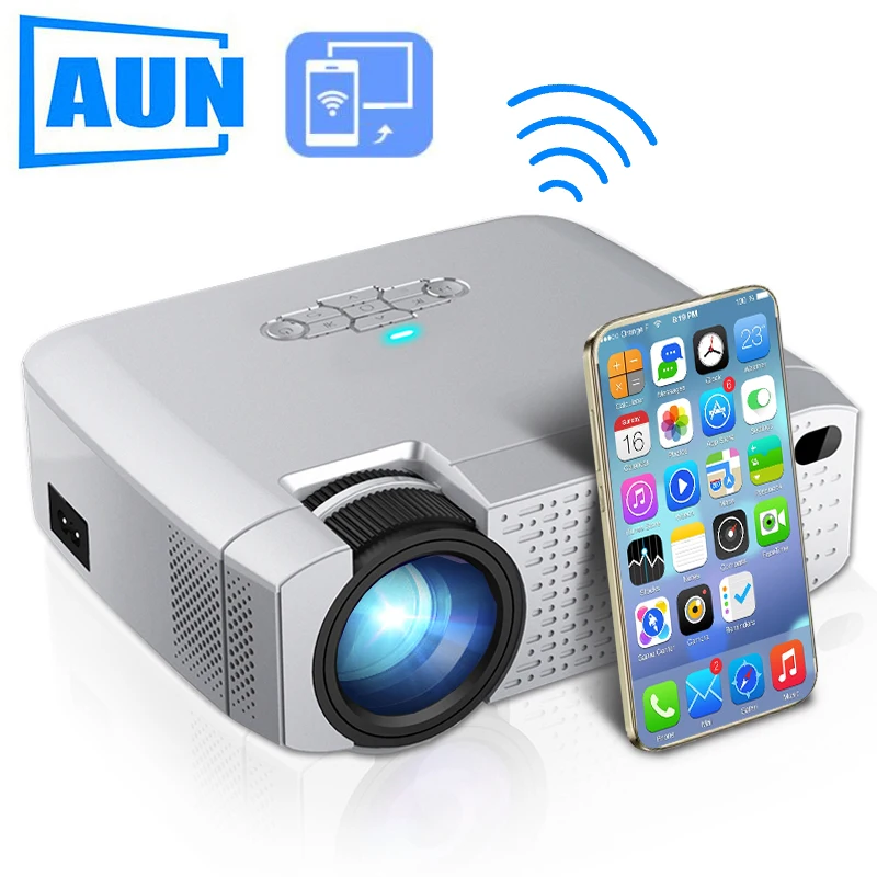 Мини проектор AUN D40 1280x720 пикселей 2600 яркости беспроводная Синхронизация для