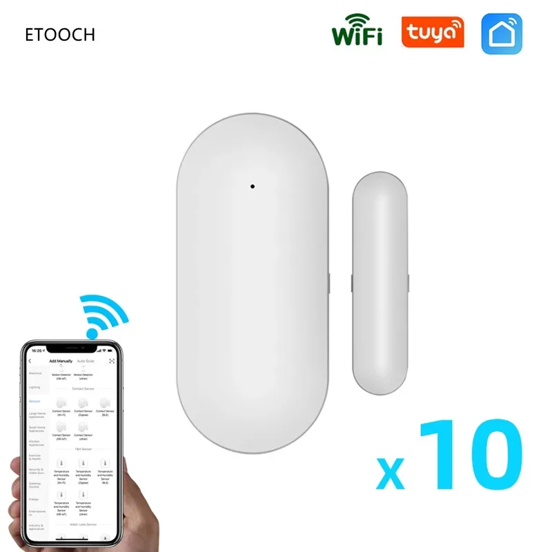

ETOOCH PB69 TUYA Smart Wifi Door Sensor Home Security Alert Security Alarm Window Detector APP Notification Smart Life