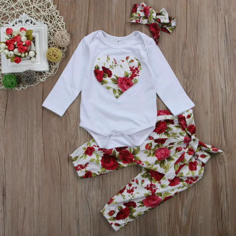 Хлопковые топы для маленьких девочек свободные штаны брюки комплект одежды из 3