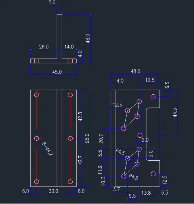 1 пара особый Т-образный термоугол QUAD405 алюминиевый тепловой мост 95 мм подходит