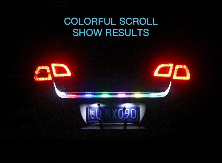 4 режима Автомобильный задний светодиодный светильник в багажник RGB Авто Сигнал поворота гибкая задняя дверь багажная лампа белый красный синий желтый