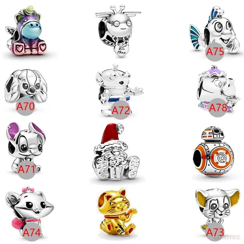 

High Quality S925 Sterling Silver Enamel Unicorn Bee Charm Beads Suitable For Original Pandora Bracelet Ladies Diy Jewelry Gifts