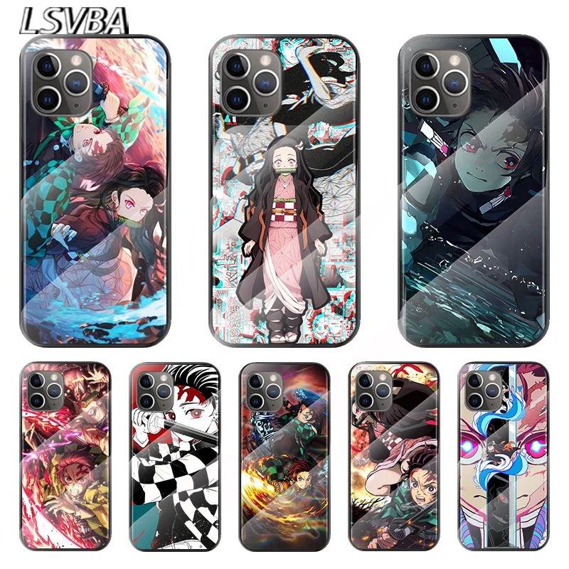 

Handsome Demon Slayer For Apple iPhone 12 11 8 7 6 6S XS XR SE X 2020 Pro Max Mini Plus Tempered Glass Cover Phone Case