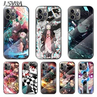 handsome demon slayer for apple iphone 12 11 8 7 6 6s xs xr se x 2020 pro max mini plus tempered glass cover phone case