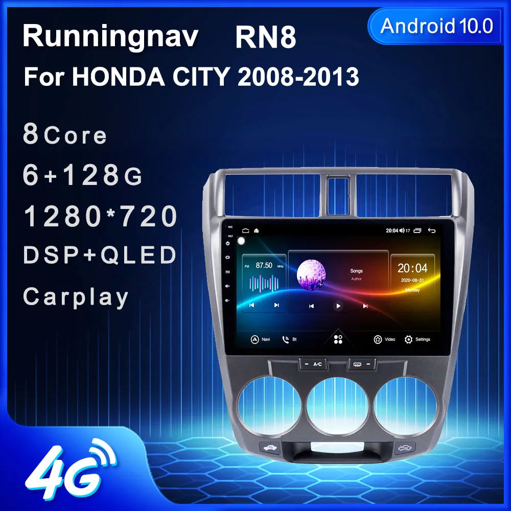 Android 10 1 для HONDA CITY 2006 2007 2008 2009 2010 2011 2012 мультимедийный стерео автомобильный DVD плеер