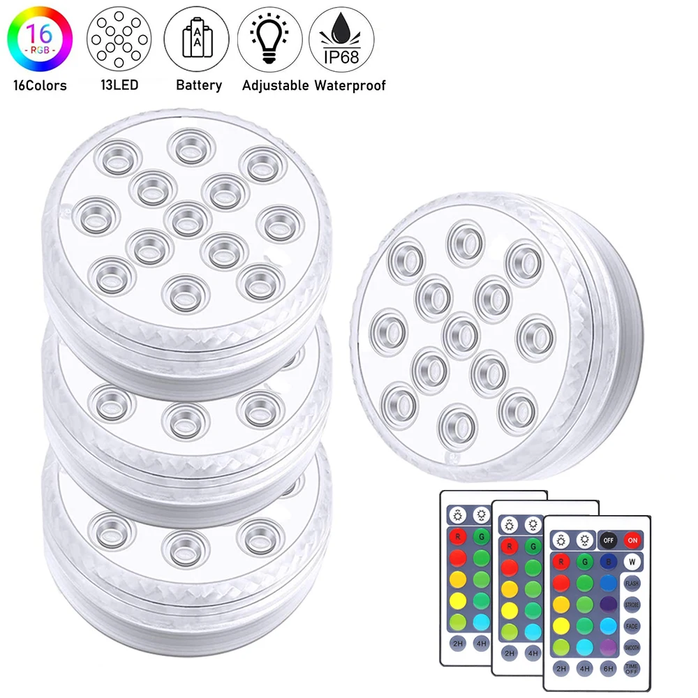 Светодиодный светильник погружной водонепроницаемый многоцветный 13