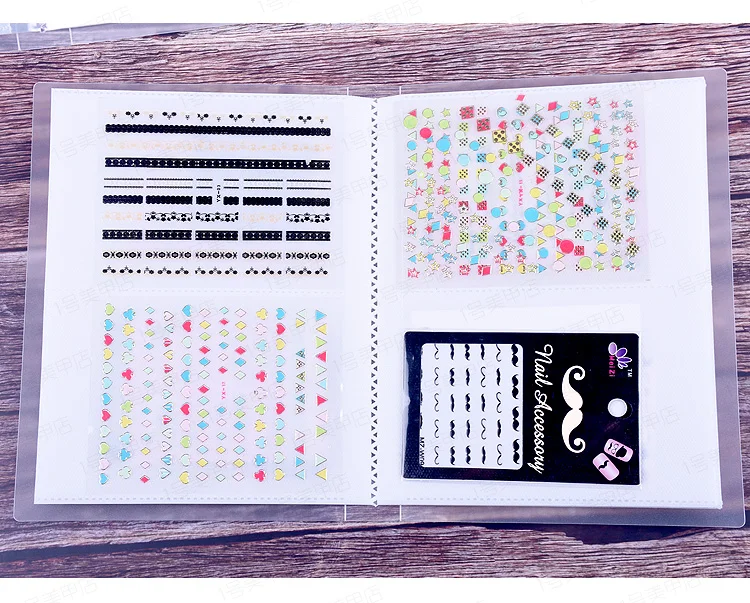 

80 Slots Nail Sticker Storage Book Nail Water Decals Empty Storage Holder Easy Photo Album Art Display Showing Book Cont