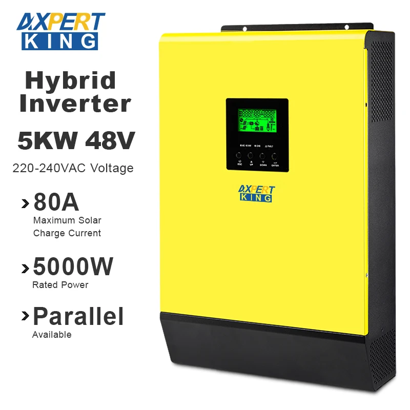 WIFI Гибридный солнечный инвертор 3200W 48v 230vac PV вход 5500W 450Vdc 90A MPPT Солнечное зарядное