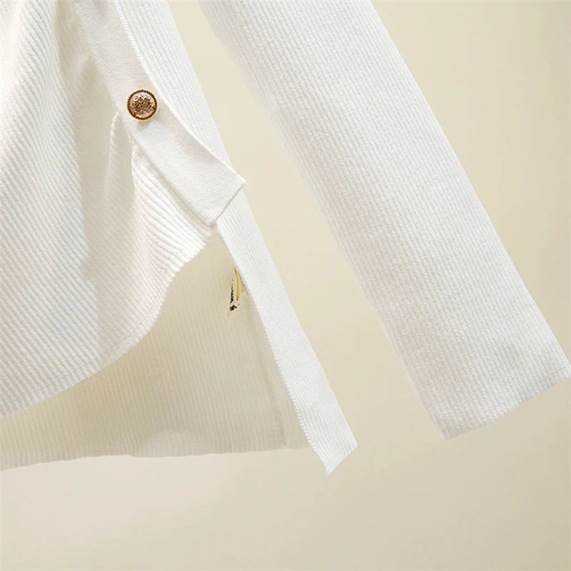 Тонкий пуловер женский осенний свитер с длинным рукавом 2019 белый женская черная