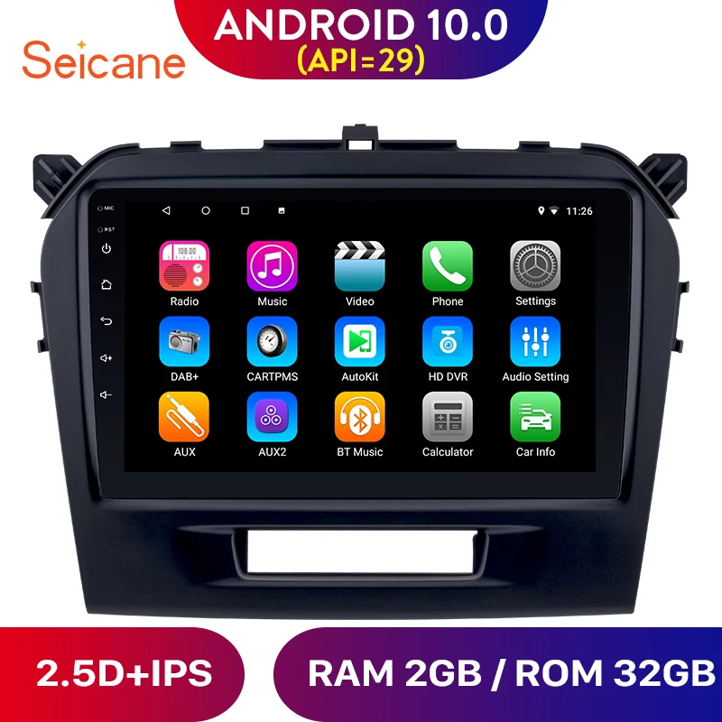 Seicane 9 &quotHD 1024*600 Android 10 0 автомобильный радиоприемник с навигацией GPS головное