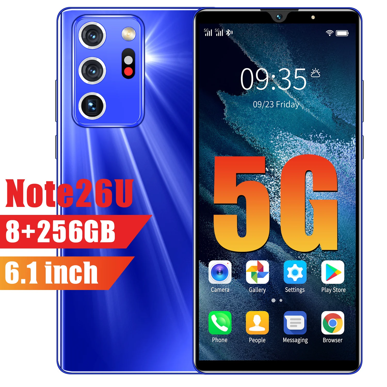 

Note26U Smart Phone Dual SIM+Micro SD Face Fingerprint ID 10 Core 6.1 Inch 8+128GB 16+32MP Andriod 10.0 4800mAh Mobile Cellphone