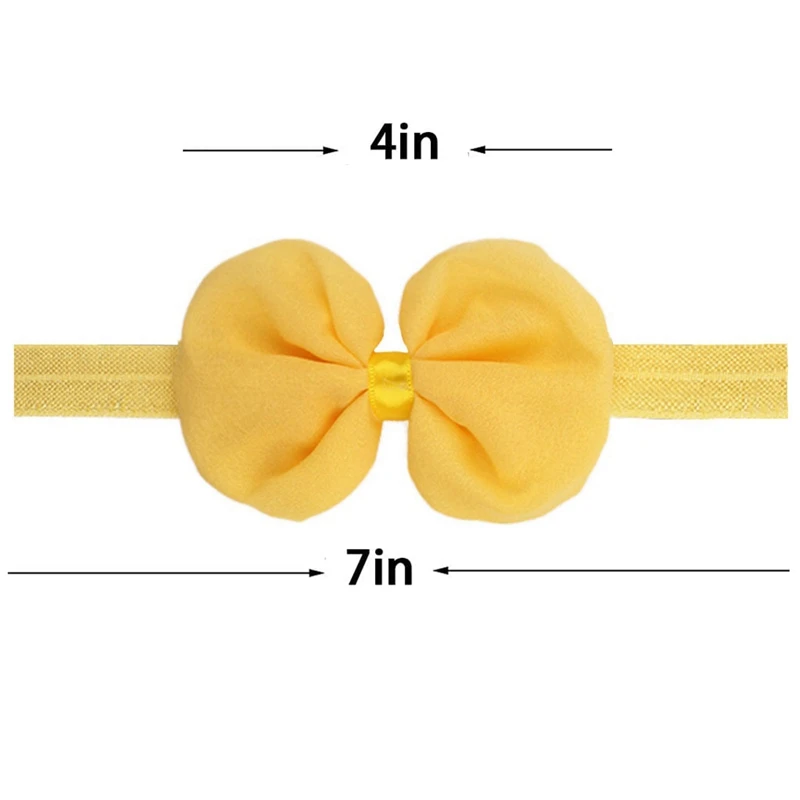 

14 Colors Children's Headdress Headband Hair Band Chiffon Bow Hair Accessories Elastic Toddler Headdress for Girls