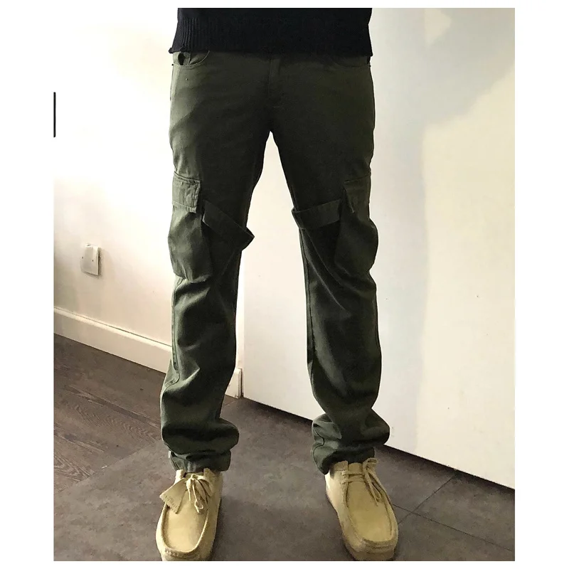 

Мужской комбинезон в стиле панк, повседневный прямой комбинезон болотного цвета в стиле хип-хоп с 3D лентами и карманами, 2022