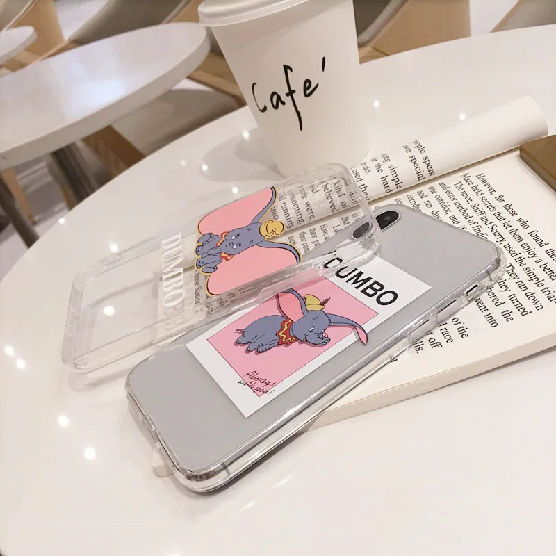 Милый розовый чехол для телефона С Рисунком Слона из мультфильма девочек iPhone 8 plus