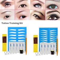 free shipping 1 set 3d professional permanent makeup beauty tool microblading pen tattootraining kit eyebrow tattoo practice set