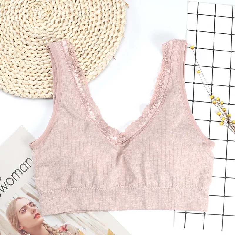 

Women Tank Tops Sexy Lace Underwear Wirefree Beauty Back Lingerie Removable Pad Bras Comfort Seamless Camisole