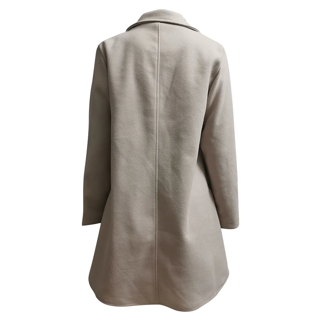 Women Outerwear Overcoat Autumn Winter Jacket New Fashion Long Woolen Coat Women Long Sleeve Slim Solid Female Wool Coats#108