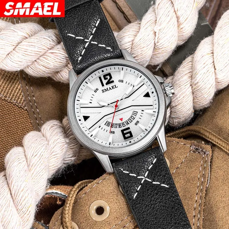 

New Watch Outdoor Sports Quartz Watch Waterproof Calendar Leather Multifunctional Men's Watch gifts