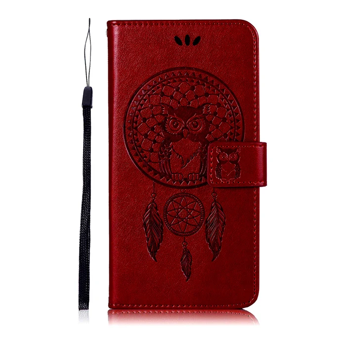 brown Сова Pattern чехол для SONY Xperia 1 10 плюс L3 L2 L1 XA XA1 XA2 ультра XZ3 XZ2 XZ1 компактный XZ2 Премиум кожаный чехол бумажник чехол - Цвет: brown