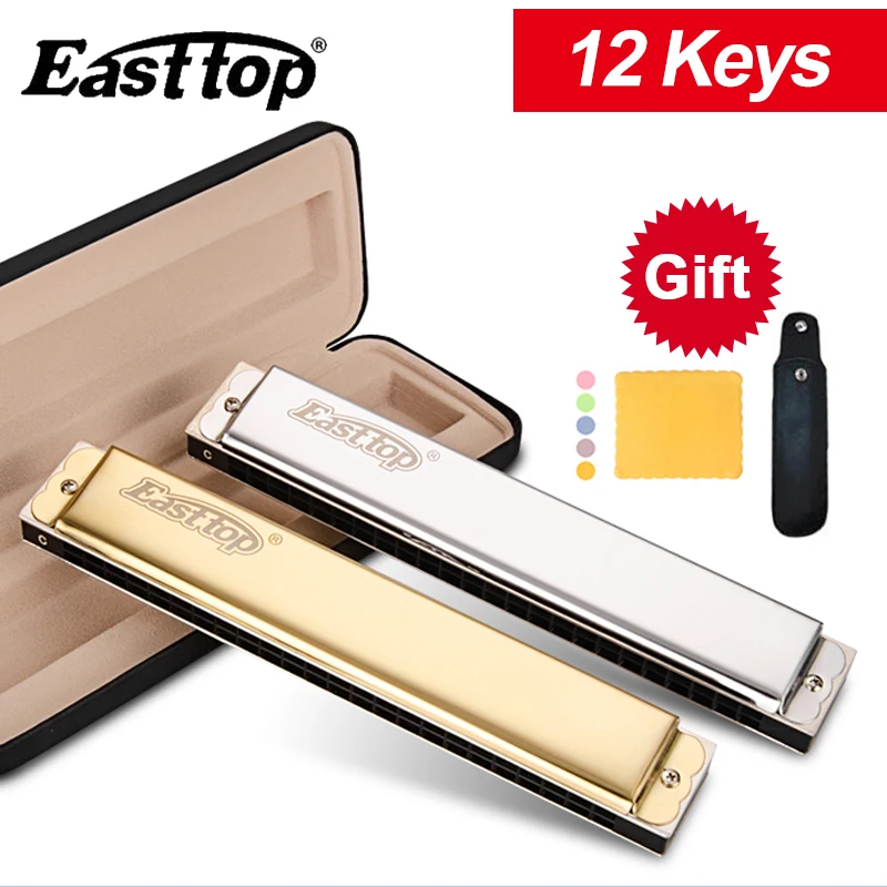 Easttop Профессиональный Tremolo Harmonica с 24 отверстиями A # B C D E F G рот музыкальный