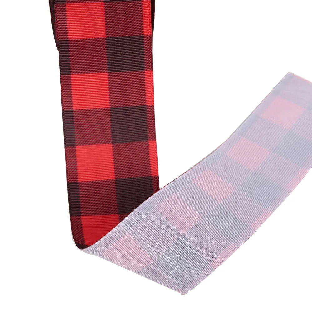 AHB 2 дюйма 2y Grosgrain лента для рукоделия черная белая красная решетка с принтом банты