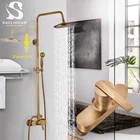Saflihcar классический античный Ванная комната душевой набор с ручной одной ручкой настенный смеситель горячей и холодной воды душевая Системы