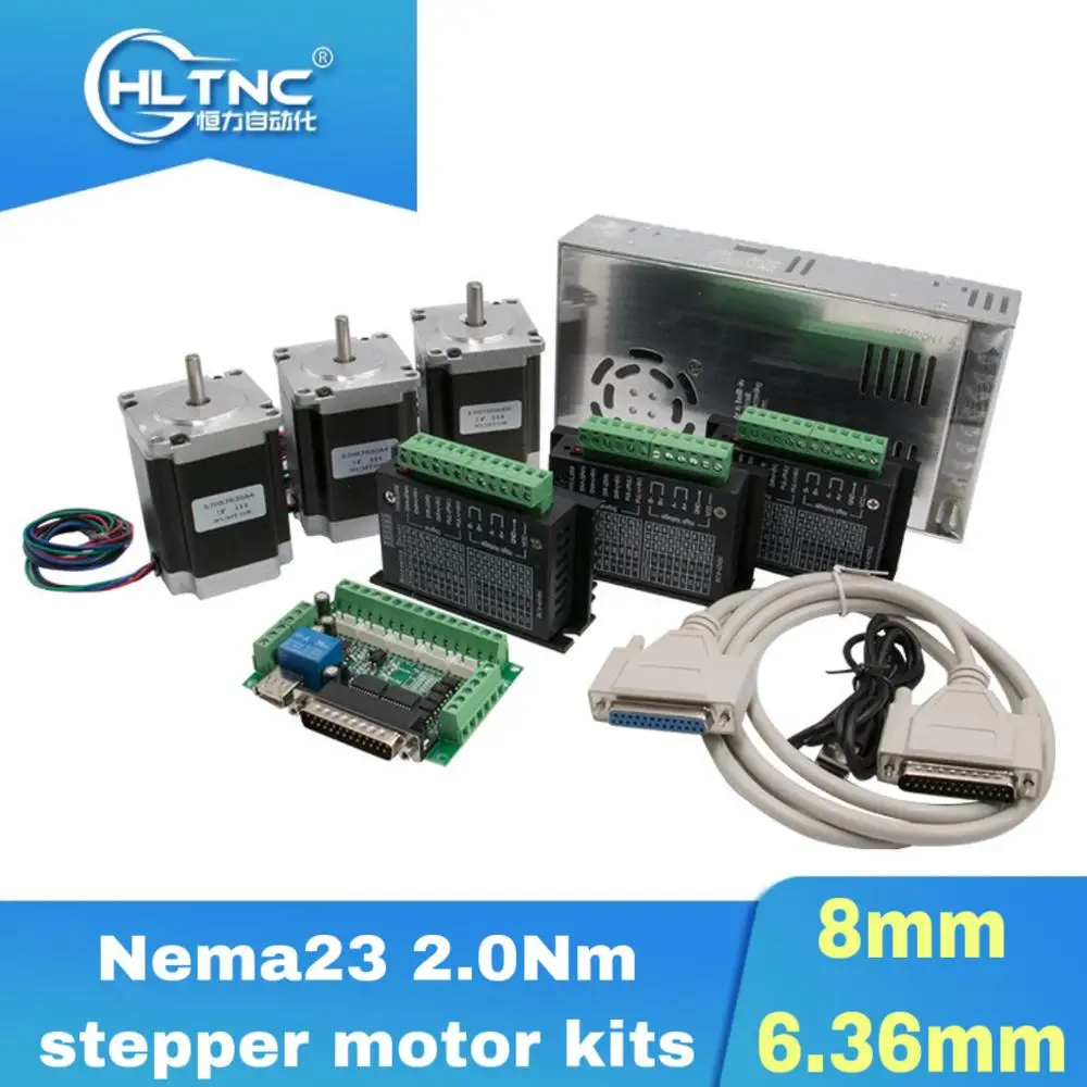 Бесплатная доставка 3 шт. TB6600 Драйвер + 1 DB25 breakout board Nema23 2Nm шаговый двигатель блок