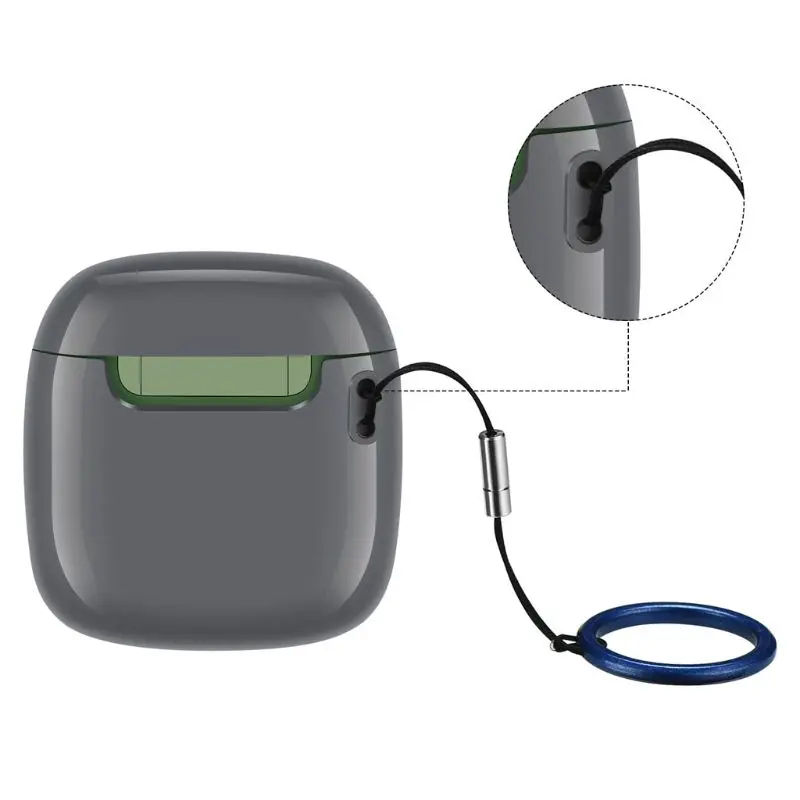 

Ultra-thin Soft TPU Protective Cover Case with Chain For J BL Tune 220TWS Wireless Bluetooth Headset Case Charging Bag X6HA
